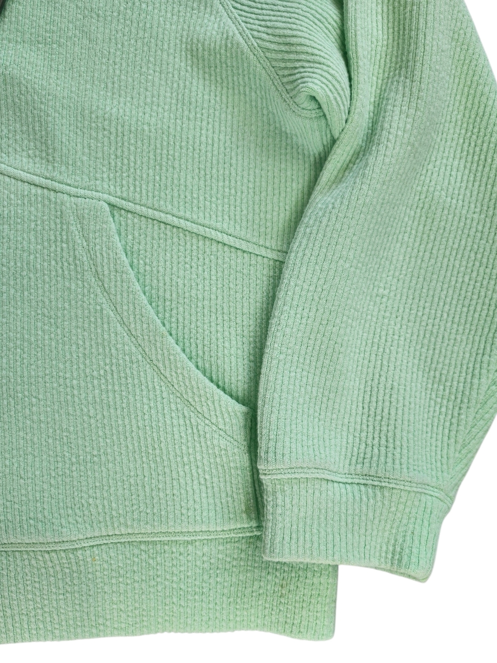 Sierra Designs Waffle Knit Zip Hoodie Green Thermal Sweatshirt Womens XL - Picture 3 of 5